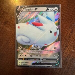 Pokemon Togekiss V Holo Card - White, Red, Blue